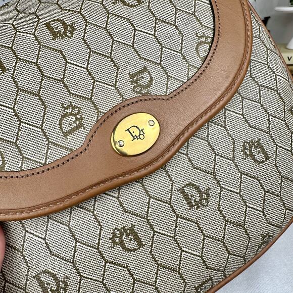 DIOR vintage honeycomb canvas and leather Crossbody or Shoulder Bag. Great GIFT! - Picture 6 of 16